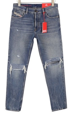 Diesel 1995 09E02 Herren Jeans W31/L32 blau Ripped Distress Slim Straight UVP375 *