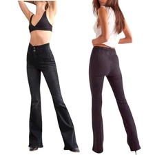 Free People We The Free Women's Jayde Flare Jeans 29 Onyx Stretch High Rise