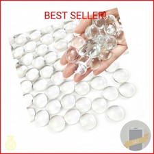 FANTIAN 1lb Clear Glass Beads for Vases, 100 Pcs Glass Pebbles, Clear Flat Glass