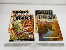  4 Walter Foster "How to Draw" Books - Horses, Comics, Landscapes, Seascapes