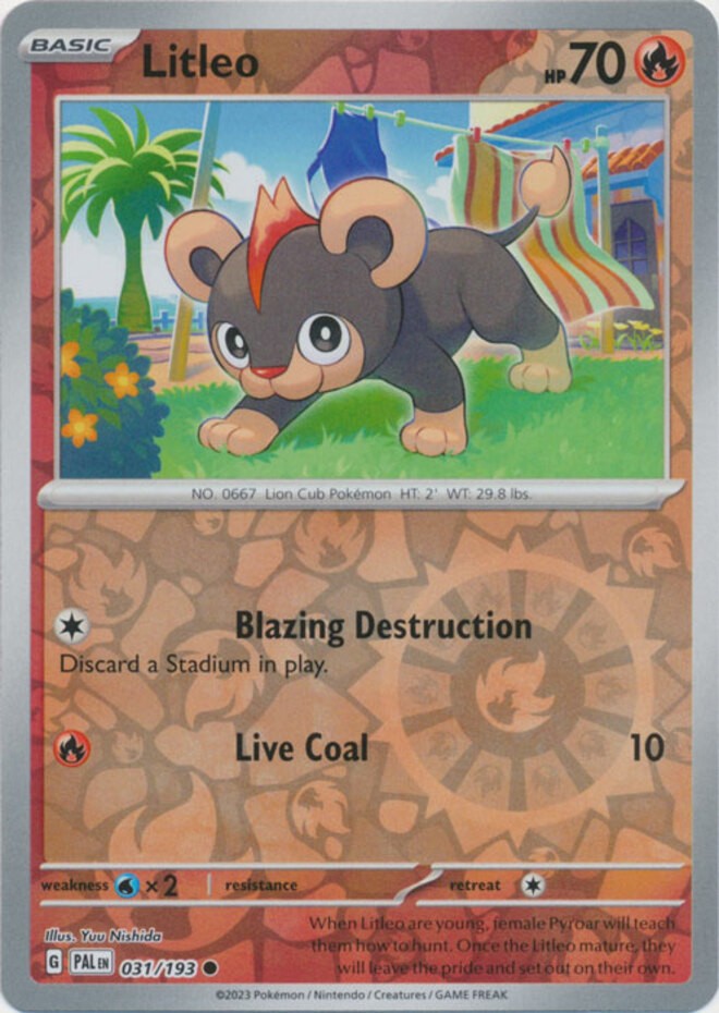Litleo - 031/193 - Common - Reverse Holo - Moderately Played