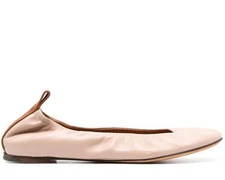 LANVIN THE NAPPA LEATHER LOGO BALLERINA FLAT WOMEN SHOES FWBAMB02NAPAP2409