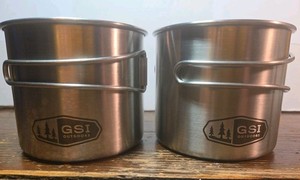 GSI Outdoors Glacier Stainless Steel Bottle Cup/Pot Camping Handles 3.5" x 4"