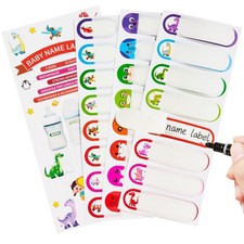 64pcs Write-On Waterproof Baby Bottle Labels Self-Laminating Name Tag Stickers
