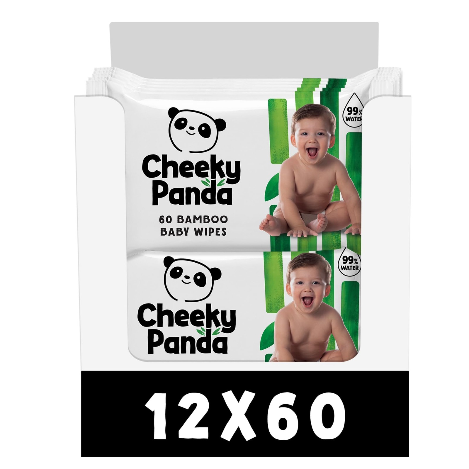 - The Cheeky Panda Bamboo Biodegradable Baby Wipes Multipack 99% Purified WaterSuitable For Sensitive Skin Dermatologically Tested - Image 3