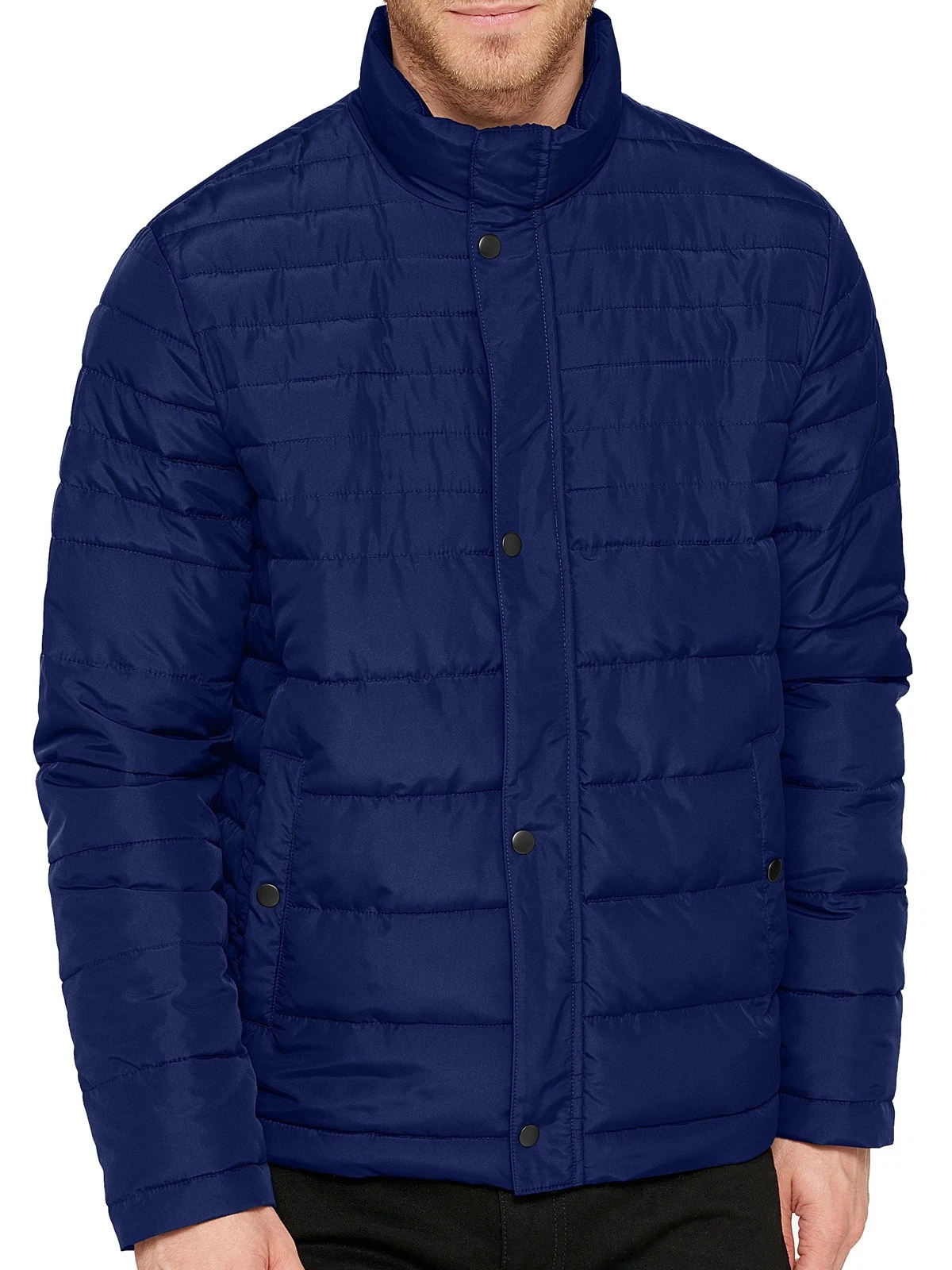 Mens Kenneth Cole Navy Puffy Jacket XL Quilted Winter Coat image 1