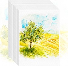 64 Sheets Watercolor Paper, 5"x7" Water Color Paper, 140lb/300gsm Artist Sketch