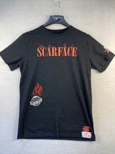 New Tony Montana Scarface Mens Sz L Gangster Black Shirt NWOT Embroidered