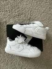 NIB Converse Pro Blaze Strap Leather Sneakers Shoes White Toddler Boy Girl Sz 5