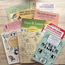 Lot of 10 Dover Art Instruction Spot Illustration Nature Science Children Themes
