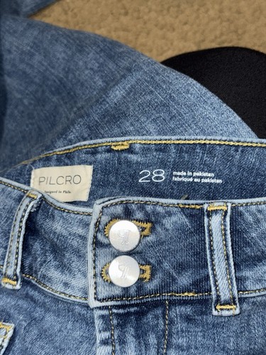 Anthropologie Pilcro The Wanderer Relaxed Jeans Sz 28 Mid Rise Straight Leg - Picture 11 of 11