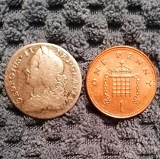 1745 George II Roses Sixpence (Not the more common Lima) Silver Coin