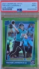 TREVOR LAWRENCE LIME GREEN PRIZM ROOKIE CARD #/35 - 2021 DONRUSS OPTIC - PSA 9