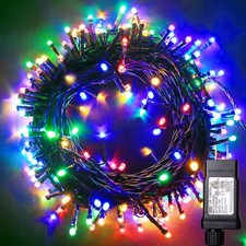 Christmas Lights Colored String Lights 33 Ft 100 LED Waterproof Multicolor Tw...