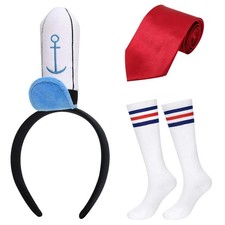 3Pcs Halloween Sailor Costume Set Include Headband,Tie and Socks...