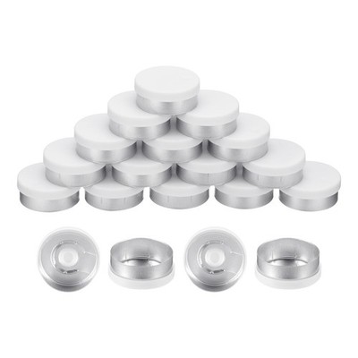 200PCS 20mm Flip Off Caps Burr-Free Flip Off Top Caps White/Silver