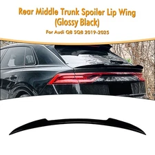 1x Rear Trunk Spoiler Lip Middle Wing For Audi Q8 SQ8 2019-25 20 21 Gloss Black