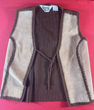 Young East Womens Vest Sz 7/8 Leather Brown Vtg Vintage