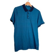 Perry Ellis Blue Polo Ultra Soft Touch Shirt Men Size Medium