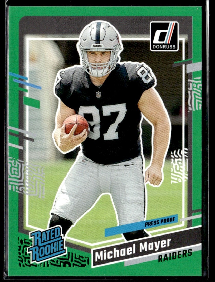 2023 Donruss Green Press Proof Michael Mayer Rookie Las Vegas Raiders #361