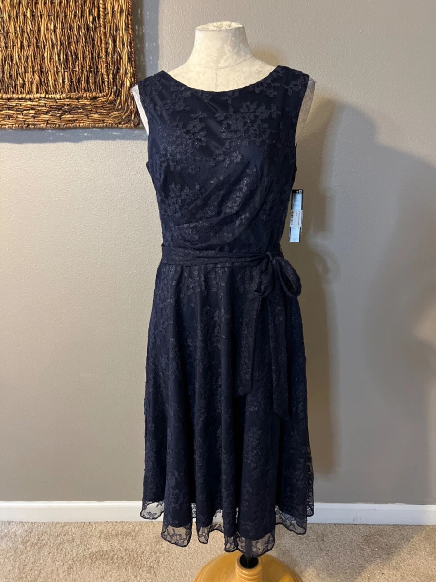 Tahari dresses cheap navy blue