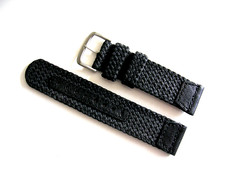 NATO Braided Woven Black Ballistic nylon watch band Military perlon strap 20 22m