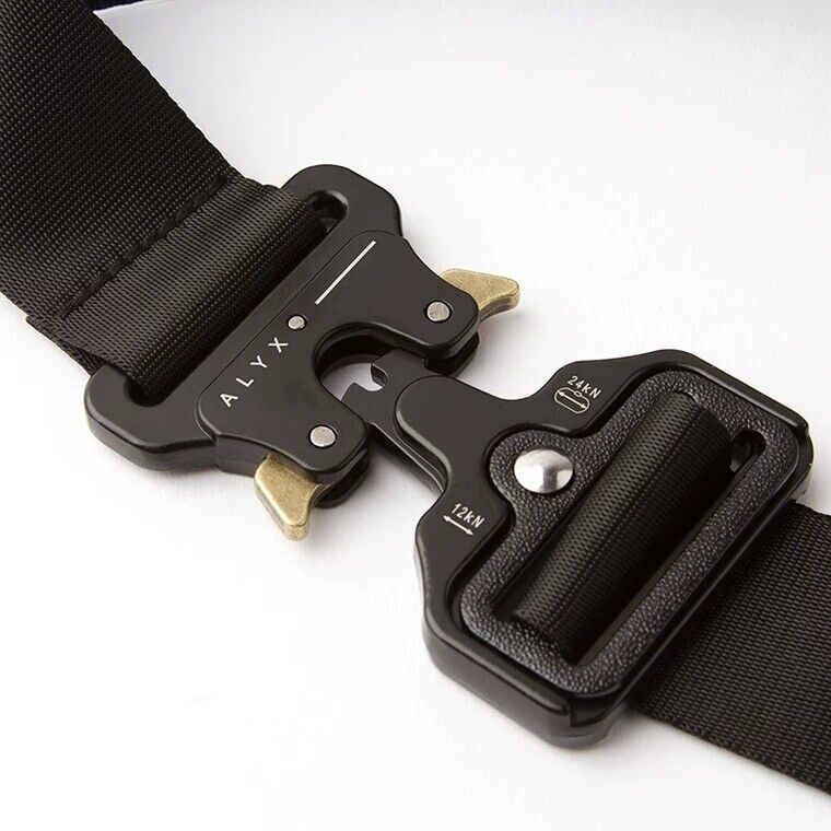 Black Silver 1017 ALYX 9SM Nylon Canvas Safety Buckle Belt Black Silver 1017 ALYX 9SM Nylon Canvas Safety Buckle Belt