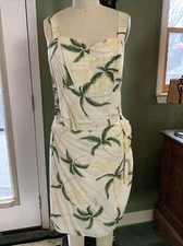 Vintage Paradise Found Hawaiian Floral Dress Palm Trees Made in Hawaii Sz XL