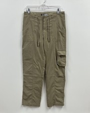 Nike Acg Pants 8 Womens Medium Beige Cargo Snaps Drawstring Casual Ladies