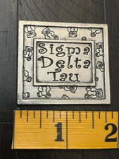 Sigma Delta Tau Pewter Square Medallion Medal , Lead Free, Made in USA