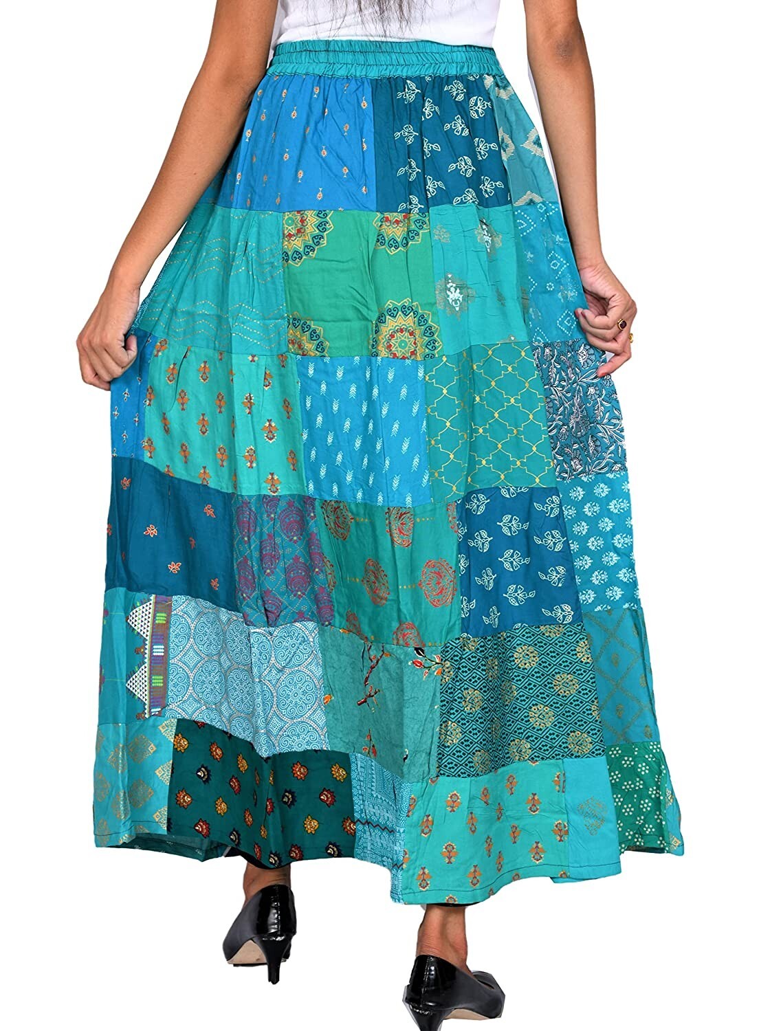 Gypsy Patchwork Hippie Bohemian Festival Cotton Skirt Dress Handmade