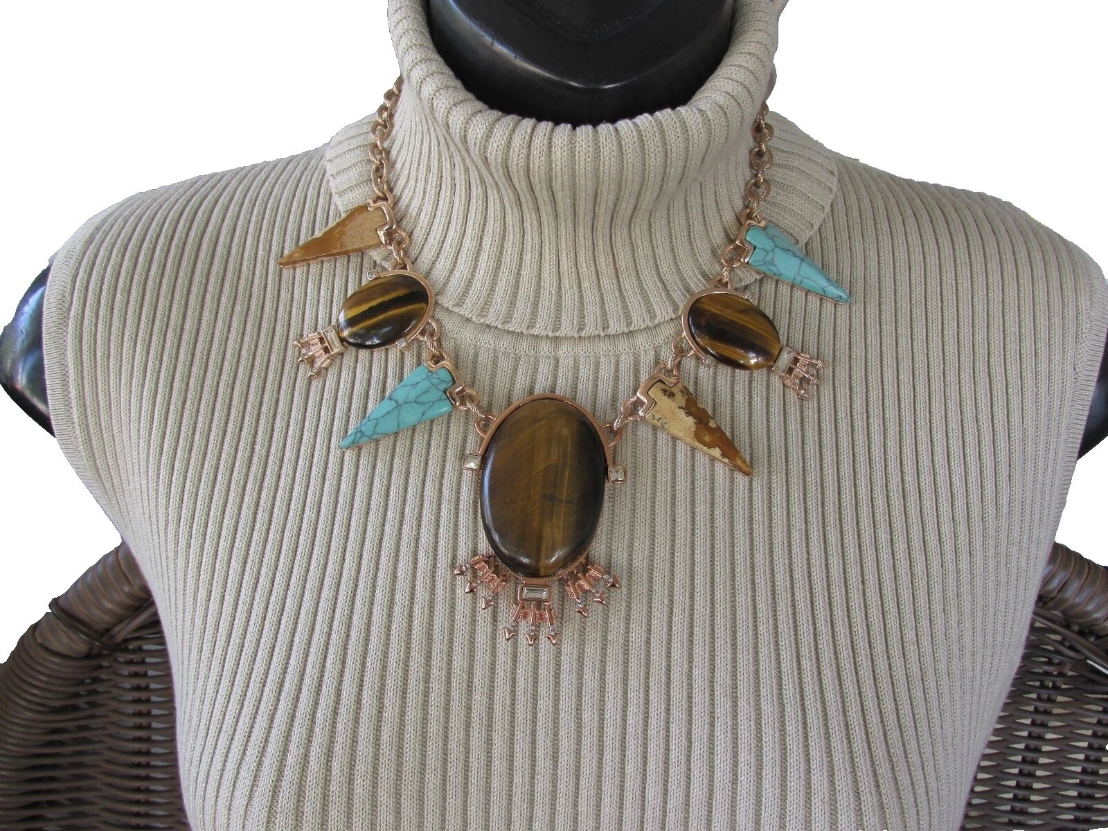 Turquoise Faux Leather Fashion Necklaces & Pendants