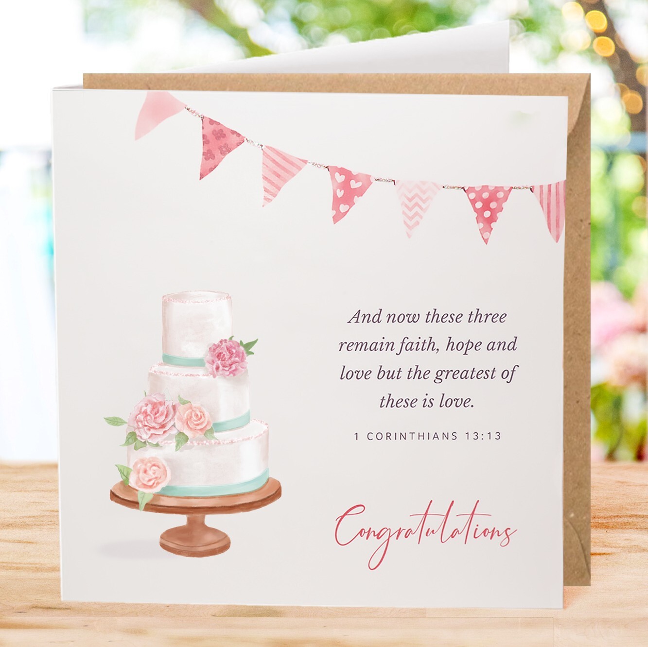 Glückwunschkarte Christliche Hochzeit - 1. Korinther 13,13