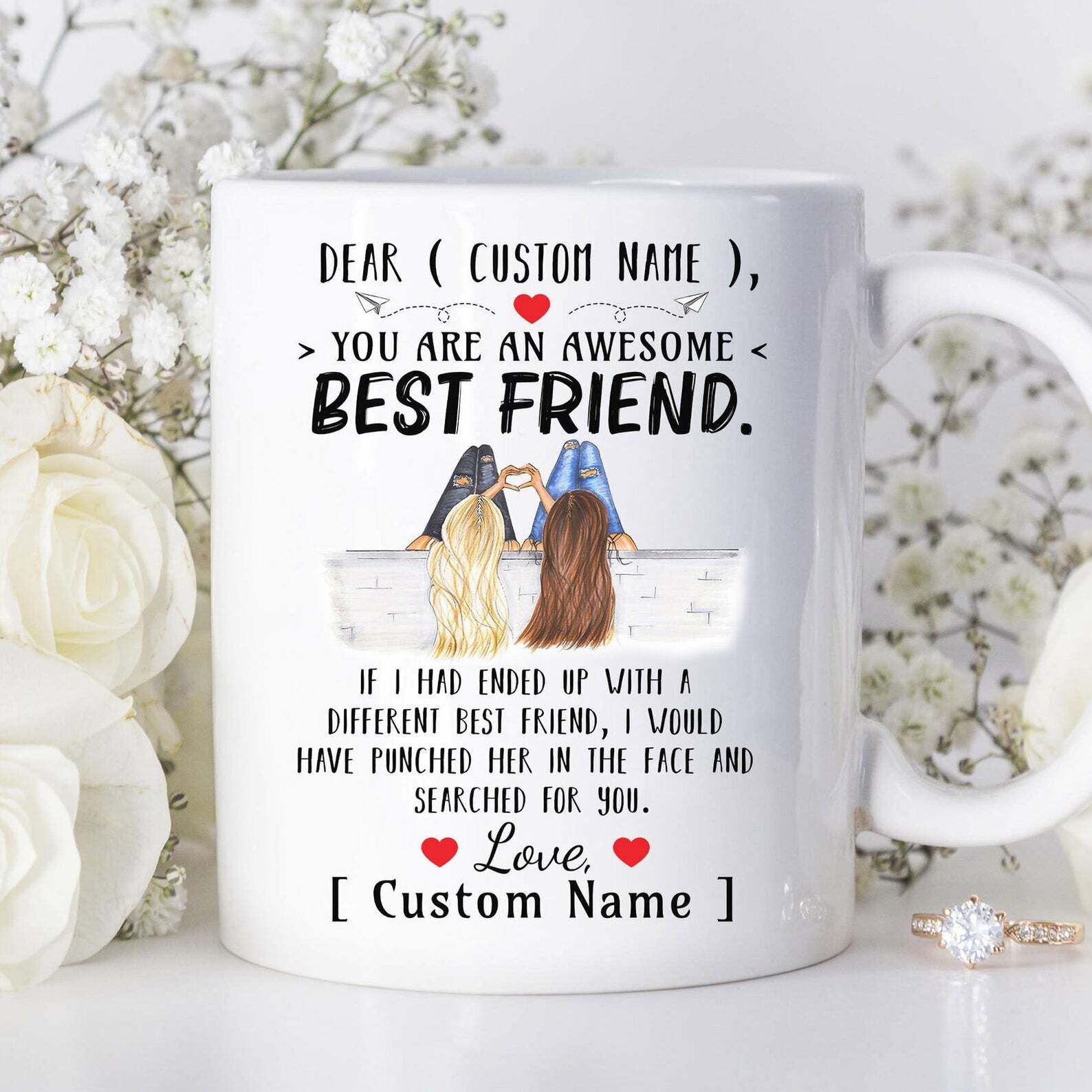 Personalized Best Friend Mug Best Friends Forever Bestie Gift Bff Coffee Mug
