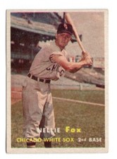 NELLIE FOX CHICAGO WHITE SOX #38 1957 TOPPS EX CREASE FREE