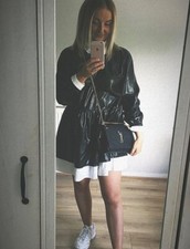 PLT size 8 - collar- leather look with shirt attached-worn once 