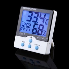 HTC-6 Digital LCD Humidity Temperature Meter Hygrometer Thermometer Alarm Clock 