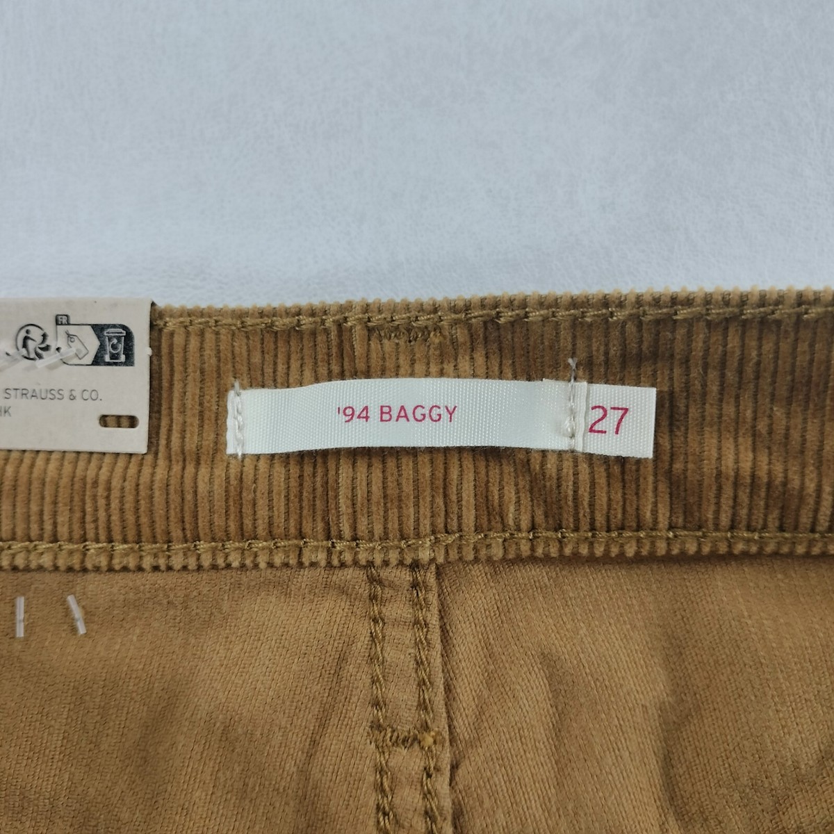 Levi's '94 BAGGY コーデュロイパンツ　27インチ Levi's '94 Baggy Brown Corduroy Straight Leg Pants Womens