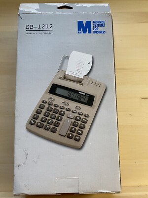 新しいMonroe Systems for Business 6120 X 12桁印刷/表示リボンと紙付き中量電卓(リボンと紙付き電卓黒) Monroe Systems for Business 6120X Genuine Monroe 12-Digit Print
