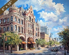 Austin with The Driskill Hotel oil painting 8x10 Print
