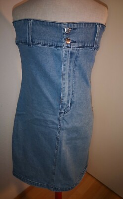 Cheap Monday Left Eye Blue Jeanskleid Denim Dress in Jeanshosen Optik Gr. M |90s