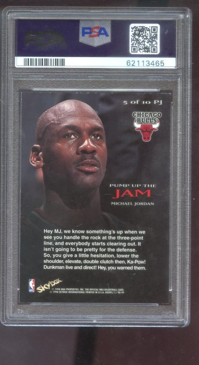 ○ジョーダン　JORDAN NBA インサート　USA 1998-99 Hoops #13 Michael Jordan Pump Up The Jam Insert PSA