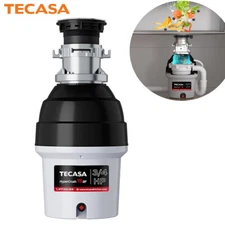 TECASA Garbage Disposal 3/4 HP Batch Feed Power Corded 2700 RPM EZ Mount