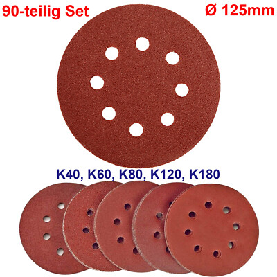 Klett Schleifscheiben Schleifblätter Schleifpapier 90 tlg Set Mix 125mm Exzenter