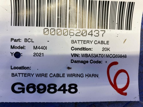 2021 BMW M440I BATTERY WIRE CABLE WIRING HARNESS 8791075 OEM - Picture 16 of 16