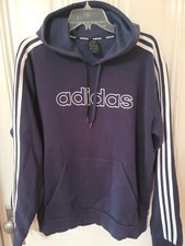 Adidas Medium Navy Adult Hooded Unisex Sweatshirt