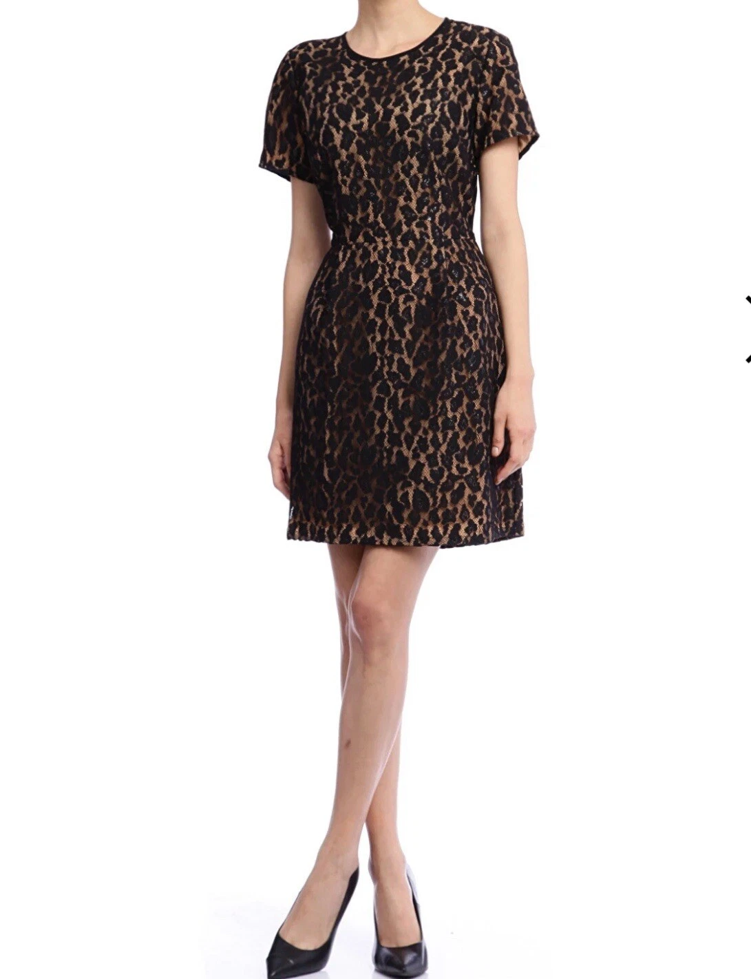 Abito donna Michael Kors all over pizzo cocktail taglia 12 con tasche nuovo