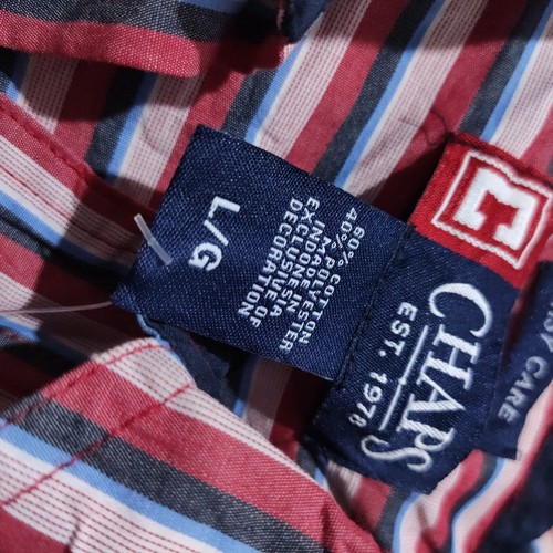 Camisa Ralph Lauren Chaps Rosa Rayas Grande Retro Manga Larga Para Hombre Informal De Colección - Imagen 8 de 13