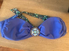 Target Xhilaration Blue Swimsuit Bikini Bandeau Swim Top Large