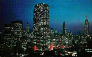 New York City Night Falls On Midtown Manhattan Postcard Ebay